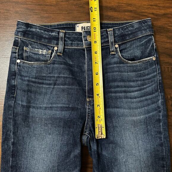 Paige dark wash Hoxton ankle raw hem skinny jeans size 25 - Picture 12 of 13